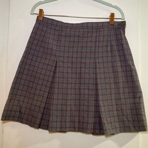 Mater Dei Gray and Red Plaid Uniform Pleated Skirt size 32